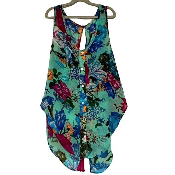 Honey Punch Sheer Floral Sleeveless Top - Picture 1 of 6
